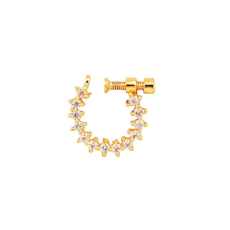 opal touch Women Nose pin/Nath Nose Ring Traditional Jewellery-White Gold CZ Nose Pin-picture-29