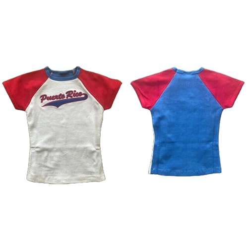 Puerto Rico Shirt Women Puerto Rican Jersey Y2k Crop Tops Boricua Vintage Graphic Baby Tee 90s 2000s Streetwear2