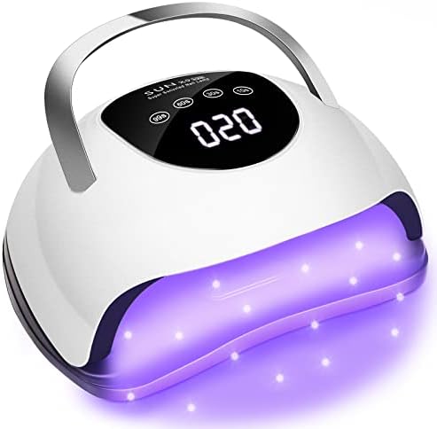 Wisdompark UV LED Nail Lamp 220W, LED Lamp for Gel Nails Fast Curing Nail Dryer with 57pcs Lamp Beads 4 Timers Professional Gel UV Light for Nails Home Salon Nail Art Tools White