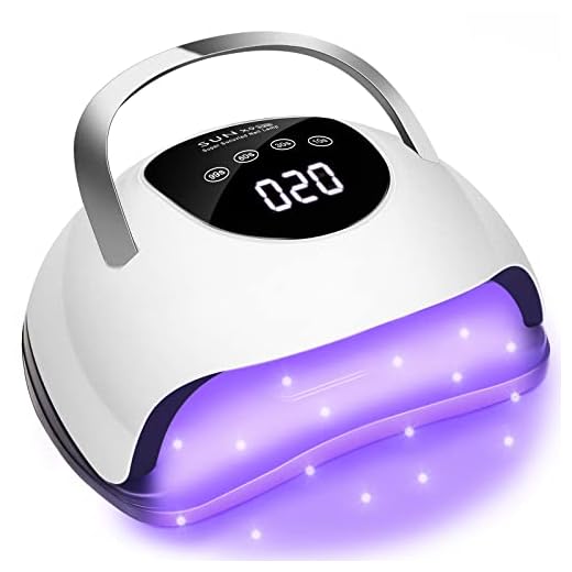 Wisdompark LED Nail Lamp 220W for Gel Nails Fast Curing Dryer with 57pcs Lamp Beads 4 Timers Professional UV Light for Home Salon Nail Art Tools White