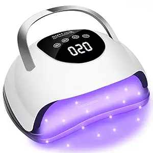 Wisdompark LED Nail Lamp 220W with 57pcs Beads and 4 Timers for Gel Nails