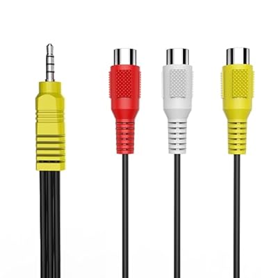 PANPEO AV Adapter, Video AV Component Adapter Cable Replacement for TCL TV, 3 RCA to 3.5mm AV Input Adapter - 2pack