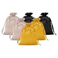 PATIKIL 6 Sacchetti Regalo In Raso Con Cordino – 9x7 Cm, Nero, Perfetti Per Gioielli E Piccoli Regali - 3