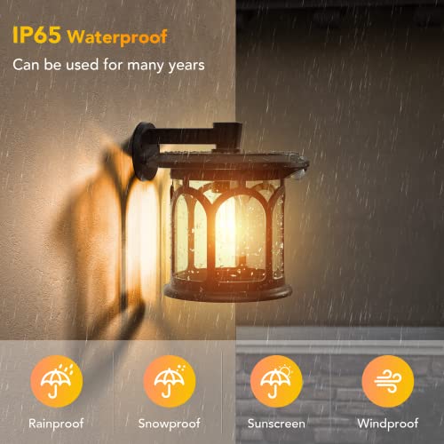 Solar Wall Lights Outdoor 2 Pack, Agptek Motion Sensor Solar Lights With 3 Lighting Modes, Dusk To Dawn Wall Lanterns Waterproof Solar Lantern Sconce Lights For Patio, Porch, Garage, Barn, Garden #TOP16