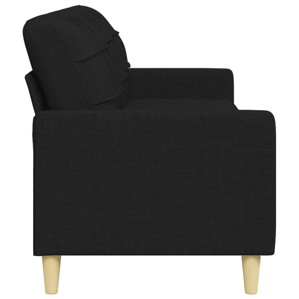 vidaXL Driezitsbank 210 cm stof zwart