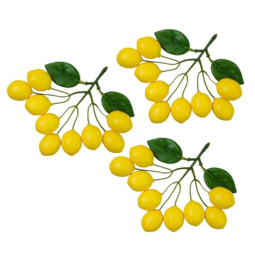 JECOMPRIS 3 Pièces Ornement de Citrons Artificiels 9 Têtes en Mousse