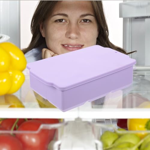 Molde para cubitos de hielo de silicona con tapa morado miniatura 6