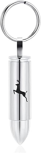 Joyería de cremación para cenizas colgante de bala de ciervo llavero de urna de acero inoxidable joyería conmemorativa para mujeres y hombres