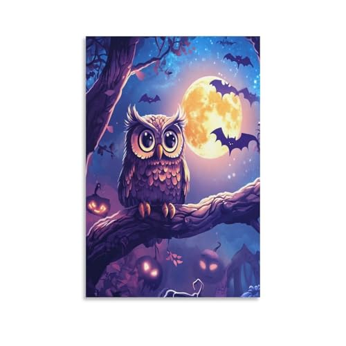 Impression giclée sur toile de chouette pour embellir le salon contemporain