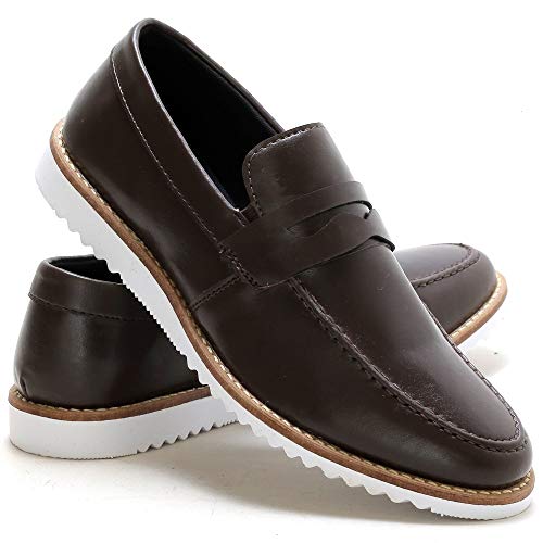 Combo 2 Sapato Casual Oxford Sport Fino Masculino Mega Macio Cor:Marrom;Tamanho:38