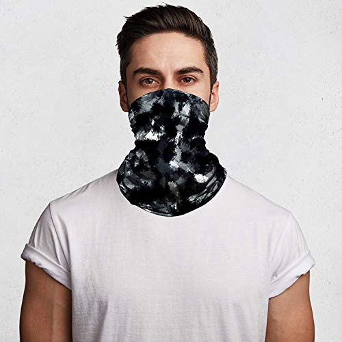 Neck Gaiter Face Mask Reusable, Cloth Face Masks Washable Bandana Face Mask, Sun Dust Protection Balaclava Face Cover Scarf Shield for Fishing Cycling Ink-Black - Thumbnail 2