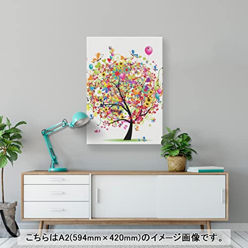 アートパネル 絵 絵画 飾り igsticker 594mmx420mm A2 フォト 壁掛け 木枠 インテリア おしゃれ 002760 フラワー イラスト カラフル [2]