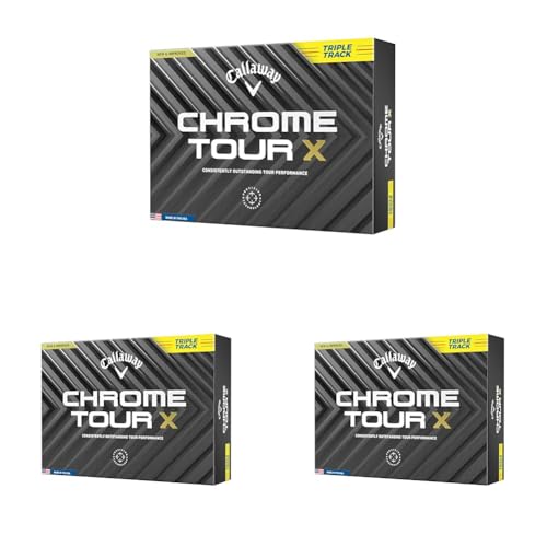 �L�����E�F�C(Callaway) �S���t�{�[�� CHROME TOUR X YLW 24 TRIPLE TRACK 1�_�[�X(12����) 4�s�[�X�\�� �g���v���E�g���b�N �C�G���[ (× 3)