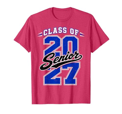 Class of 2027 Senior 2027 Graduation Graduate T-Shirt, Men, Red Heather, Small