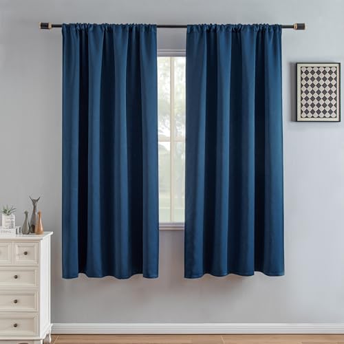 IGEMAEVE Blackout Curtains for Bedroom Navy Blue 52" W x 72" L