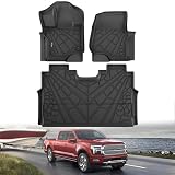 KARPAL Floor Mats for 2015-2025 2026 Ford F-150 SuperCrew (Includes 2022-2026 Lightning), Custom Fit TPE All Weather Ford F150 Accessories 1st & 2nd Row Floor Liner