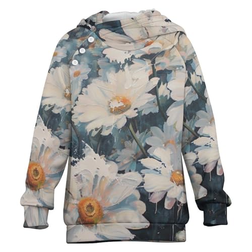 White DaisiesChildren's Raglan Sleeve Hoodie, Suitable for Home And Outdoor Use14-15Y