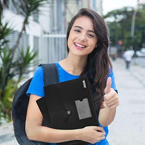 Accordian File Organizer 7 Pocket Expanding File Folder With Labels, Plastic Expandable File Folder For Documents Letter Size A4 Papers - Black #TOP1