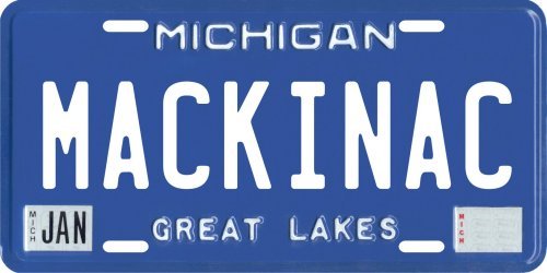 VINTAGE-PLATES Mackinac Michigan Aluminum License Plate