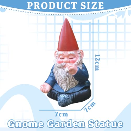 Garten Zwerge, Gnomen-Gartenstatue, Harz Mini Statue, Dekoration für die Terasse Balkon, Rasen, Hof, Balkon, Veranda, Terrasse, Kreativer Gartendekoration(C) – Bild 4
