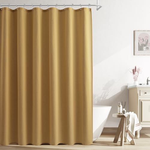 Naturoom Linen Shower Curtain 78 Inch Long for Bathroom Gold 1 Panel by Naturoom - Used condition - US$35.44