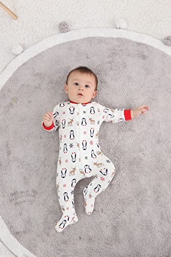 Jimonda Baby Romper Boys Girls Cotton Pajamas 2-Way Zipper Footless Sleep and Play 0-24 Months(Pack of 2)2