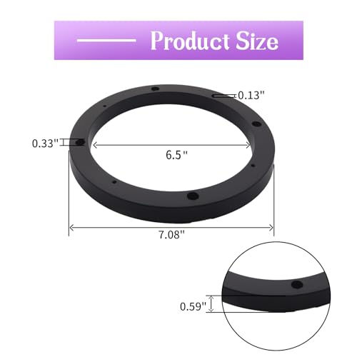 Image of Saim 6.5 inch Dia Universal Black Plastic Speaker Spacer Adaptor Ring Mounting Bracket Fit ABS Car Stereo Speaker Spacers (2 Pcs)