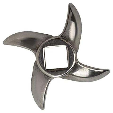 Universal Stainless Hand Grinder Blade - Size #8 - Replacement Metal Electric Meat Grinders Blades - Meat Grinder Knife Parts Cutter Cover