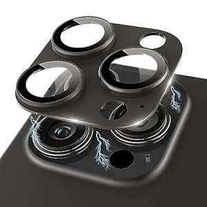 Kanosan for iPhone 15 Pro/iPhone 15 Pro Max Camera Lens Protector [Full Coverage Metal] 9H Tempered Glass Screen Case Friendly Camera Cover for iPhone 15 Pro Max Titanium Black