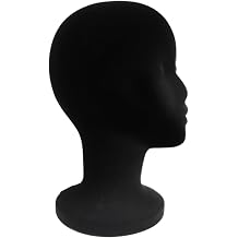 Wig Head | Foam Black Velvet Mannequin Manikin Head Wig Display,Beauty Cosmetology Black Display Model for Eyewear Headphone Glasses Hairpieces Hats Jewelry Scarves Hair Accessories