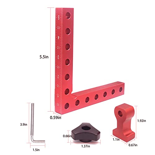90 Degree Clamp, Corner Clamps For Woodworking Tools,Cabinet Clamp,Right Angle Aluminum Alloy Squares,Picture Frame,Right Angle Clamp, Drawers,Cabinet 5.5X 5.5Inch (4Pack) #TOP3