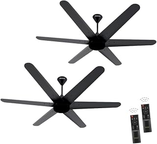 OCECO Hexo 6-Blade BLDC Ceiling Fan Without Light 1200mm Silent Remote Energy Saving Smart Ceiling Fan Combo Luxury Matt B... Price In India