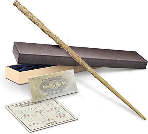 FemKey Luxus Zauberstab, Filmrequisiten Wizarding World Harz Zauberstab Hermine Kostüm Zubehör mit Zauberspruch-Karte und Fahrkarte, für Hexen und Magier