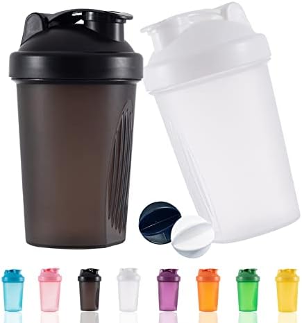 OOTD Protein Shaker Flasche 400 ml Auslaufsicher, BPA Frei, Eiweiß Shaker für Supplement Shakes mit Sieb & Skala, Fitness Mixer für cremige Whey Proteinpulver Shakes, (Black+White(