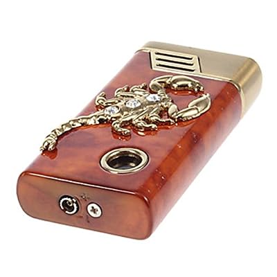 Metal Scorpion Decoration Round Gas Lighter(Random Color) - One Lighter