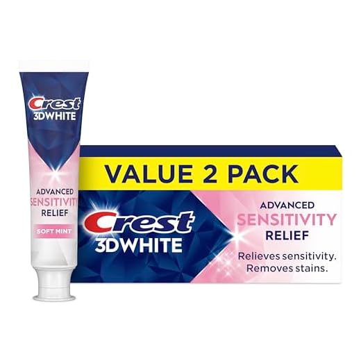Crest 3DWhite Advanced Whitening Sensitivity Relief Toothpaste, Soft Mint, 3.3 oz, Pack of 2