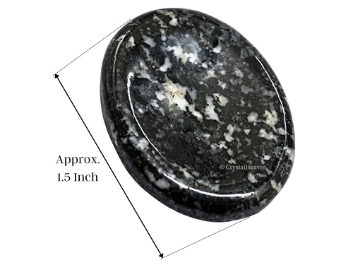 Image of Crystal Heaven Certified Black And White Tourmaline Thumb Worry Pebbles Stones Anxiety Stress Relief Massage - Original Healing Gemstone Agate Rubbing Stone Yoga Meditation Spiritual Reiki Feng Shui