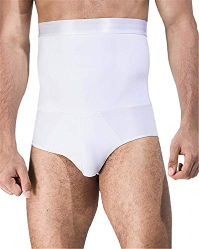 GODGETS Homme Culotte Sculptante Lingerie Gainante sous Vêtements Homme Boxer Amincissant Ventre Plat Taille Haute Blanc XL Cover