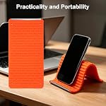 Orange Flexible Silicone Phone Stand, Orange Creative Flexible Folding Deformable Lazy Silicone Phone Holder, Adjustable Multi-Angle Stand for Cell Phone iPhone iPad
