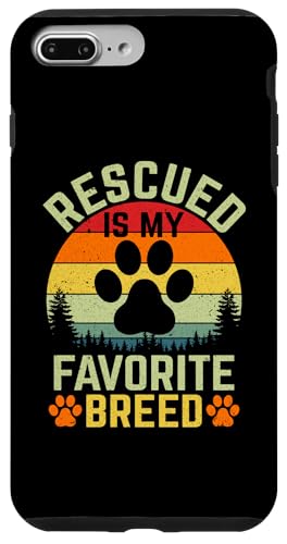 Carcasa para iPhone 7 Plus/8 Plus Rescatado es mi raza favorita Perros de rescate de perros de rescate de animales