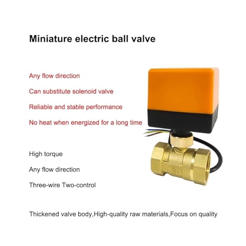Électrovanne à bille en laiton 2 voies AC220V DC24V climatisation chauffage - 3