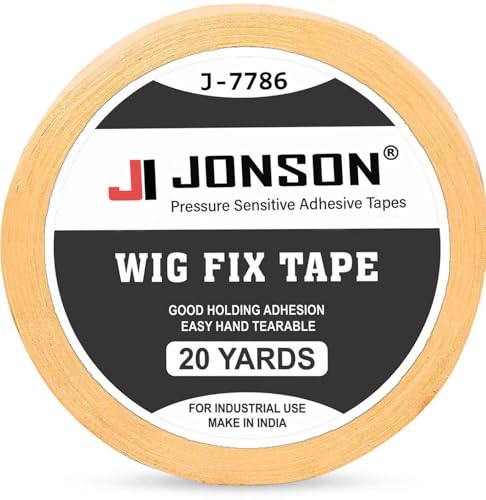 Image of Jonson Yellow Cotton Hair Patch Tape | Strong Hold 7-14 Days | Water & Sweat Resistant | Skin-Friendly | Easy to Apply & Remove | 20 Yards