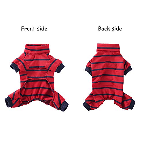 Dog Costumes Four-Legged Clothes Turtleneck Color Stripes Shirt Soft Puppy Pajamas Spring Summer Pet Blouse #TOP2