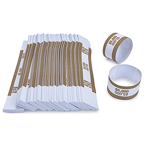 L LIKED Pack of 500 Currency Band Bundles Self Sealing Currency Straps Bands Money Bill Wrappers (Brown $5000-500 PCS)… - Thumbnail 4