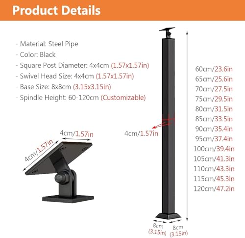 Soporte de ángulo Ajustable de 270° con Kit de Tornillos para barandillas 6