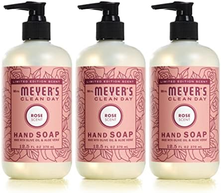 Mrs. Meyer's Hand Soap, Made with Essential Oils, Biodegradable Formula, Limited Edition Rose, 12.5 fl. oz - Pack of 3