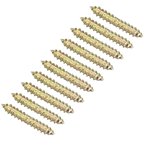 TOP-VIGOR 12Pcs M4x25mm Double Ended Wood Screws, Hanger Bolts for Wood Connecting