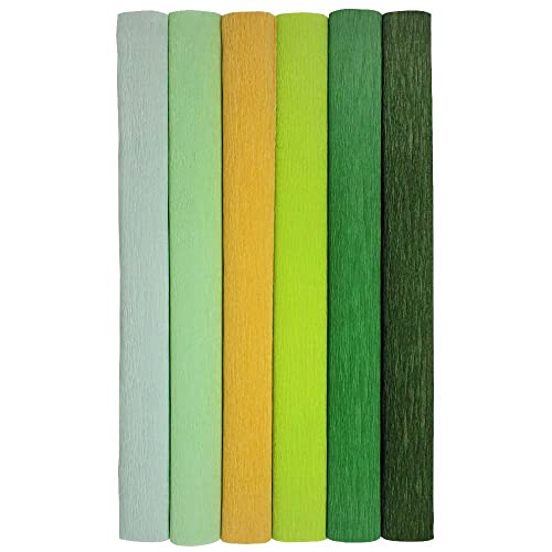 Just Artifacts 20-Inch 70G Premium Crepe Paper Rolls (6Pcs, Garden Of Green) #TOP2