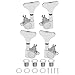 4Pcs Yootones Sealed Bass Tuning Pegs Machine Heads 2R2L Compatible with Electric Bass Tuners Replacement Parts (Silver)