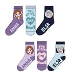 Disney Eiskönigin und Gabby/Skye 6 Socken-set für Mädchen - Frozen Sneaker Kindersocken Söckchen Elsa Anna warm Weihnachten Geschenk (6er Pack) (DE/NL/SE/PL, Numerisch, 31, 34, Regular, Lila)